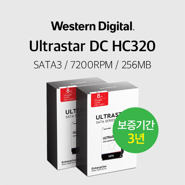 WD 울트라스타 8TB Ultrastar DC HC320 HUS728T8TALE6L4 2PACK