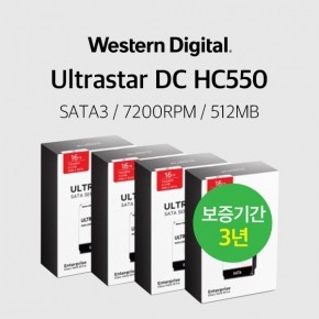 WD 16TB Ultrastar DC HC550 WUH721816ALE6L4 4PACK
