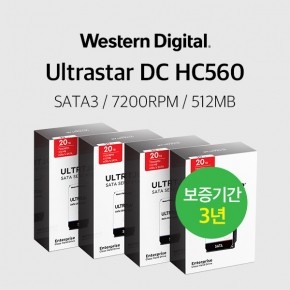 WD 20TB Ultrastar DC HC560 WUH722020ALE6L4 4PACK